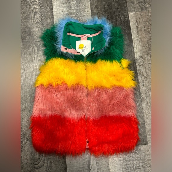 Mini Boden Faux Fur Vest multi rainbow - Picture 2 of 3
